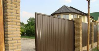 Купить откатные ворота из профнастила Георгиевск, цена от 1742 руб.